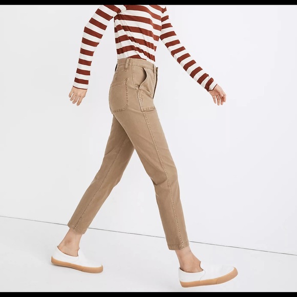 NEW Madewell Tan Stovepipe Fatigue Pants Tencel Lyocell Edition US 27 - Picture 3 of 9